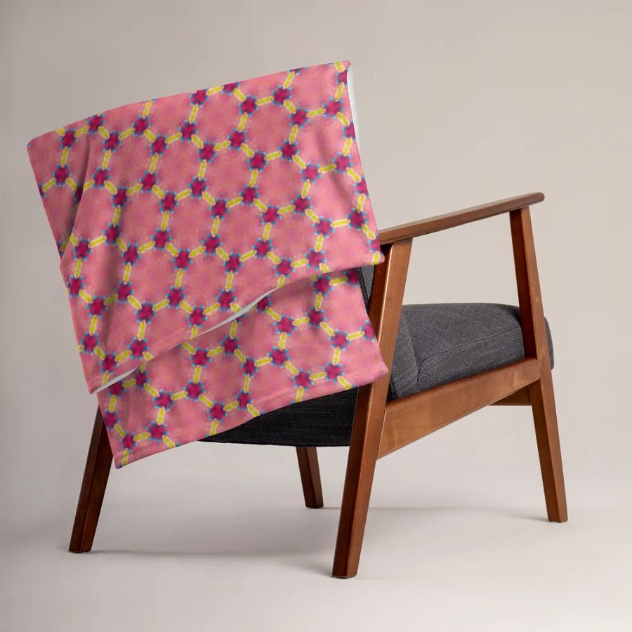 Pink Honeycomb Seamless Pattern Throw Blanket product image (5)