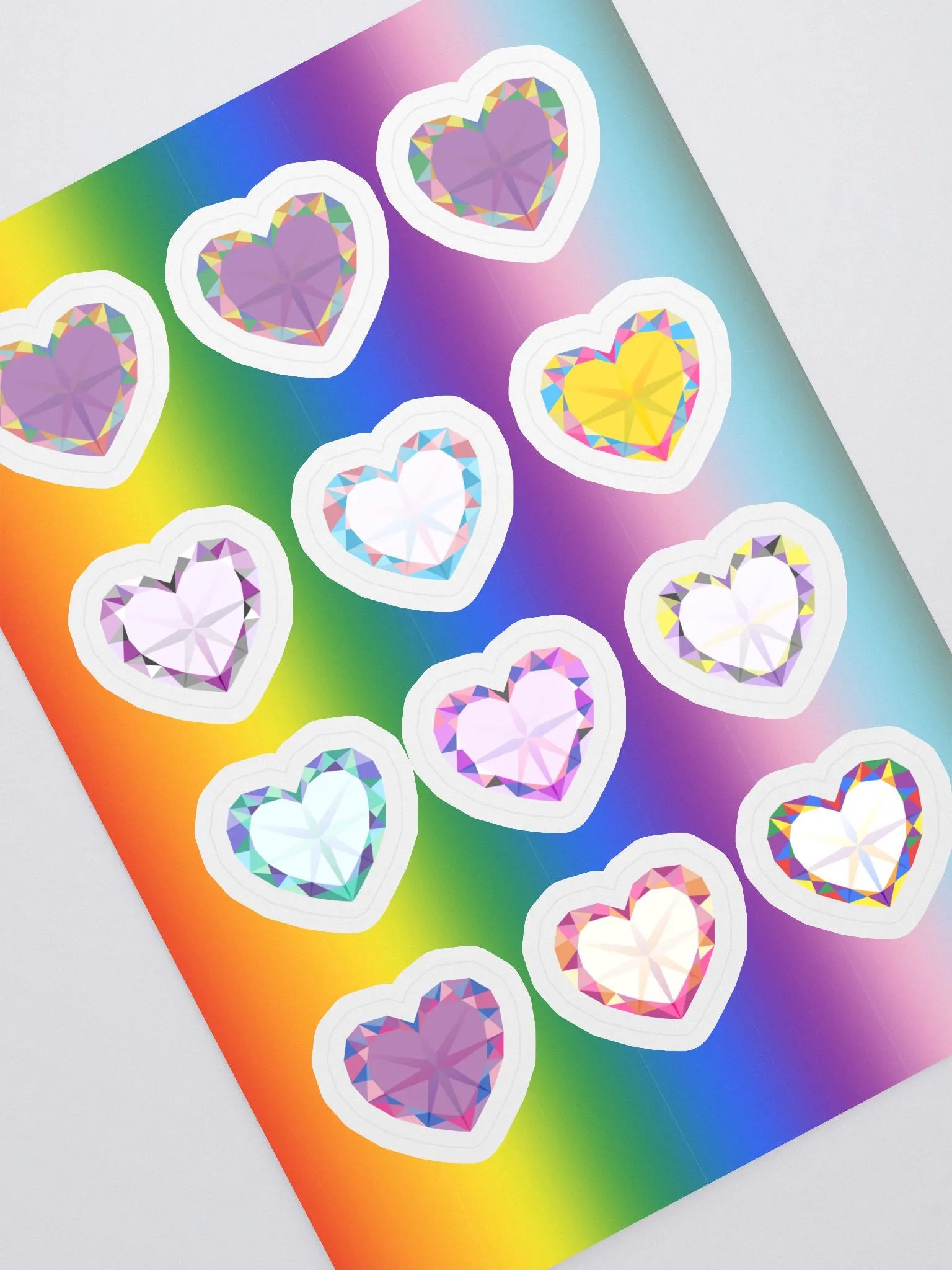 Crystal Pride Heart Sticker Sheet product image (1)