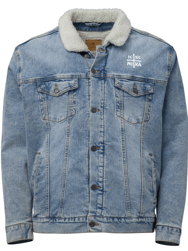 Divine Cross Unisex Sherpa Denim Jacket product image (1)