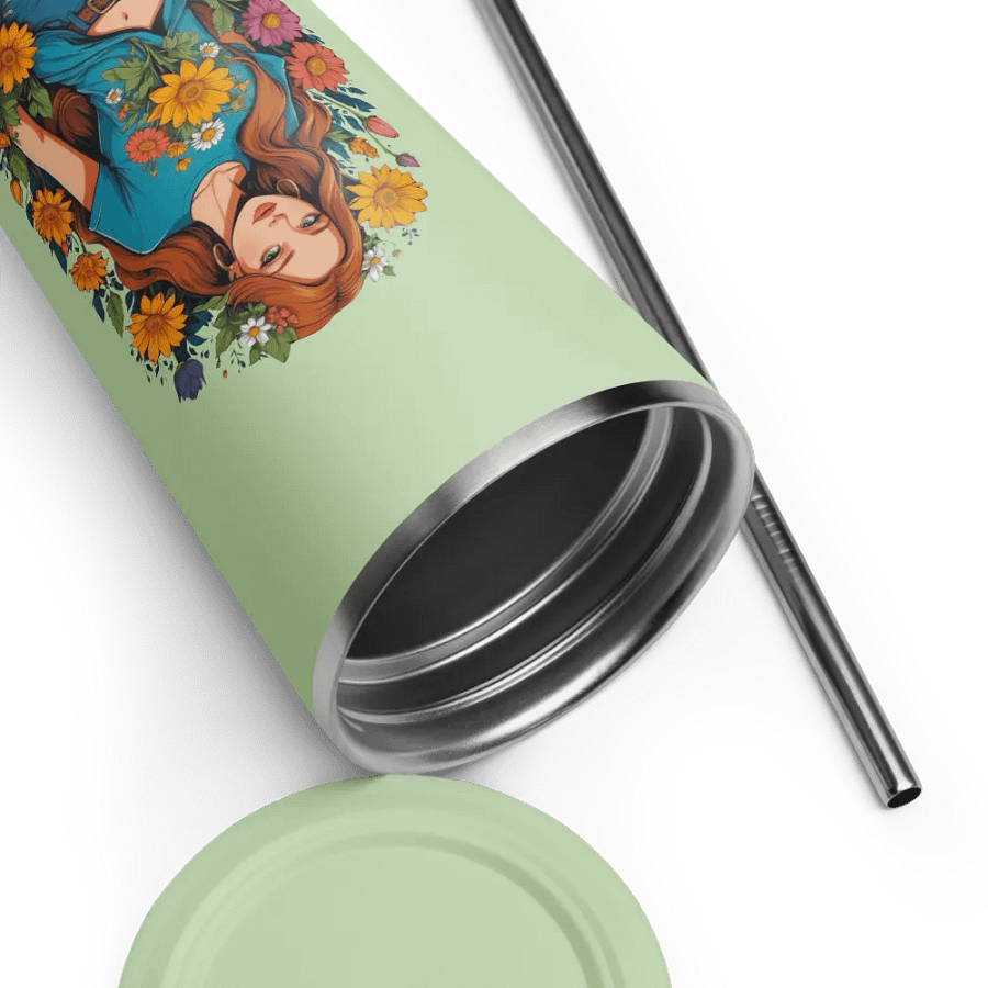 Bloomcore Flower Girl 20 oz Tumbler Cup - Mint - Insulated Tumbler with a Straw - v1 product image (9)