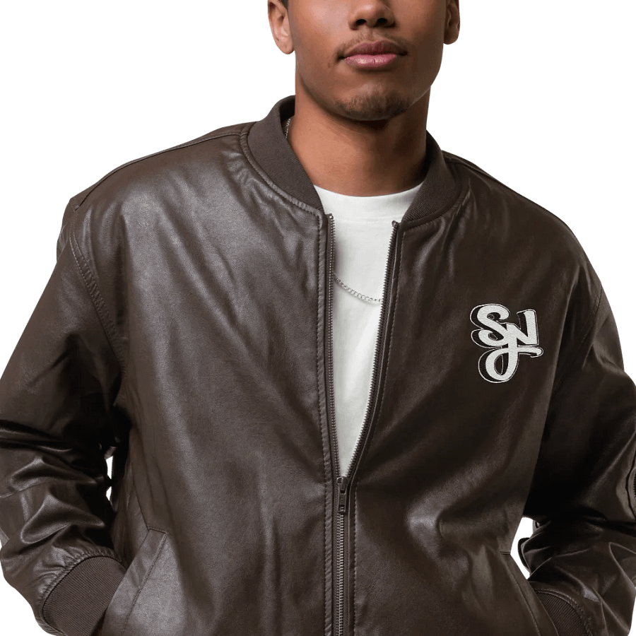 Syn Leather Bomber Jacket (Black or Brown) product image (7)
