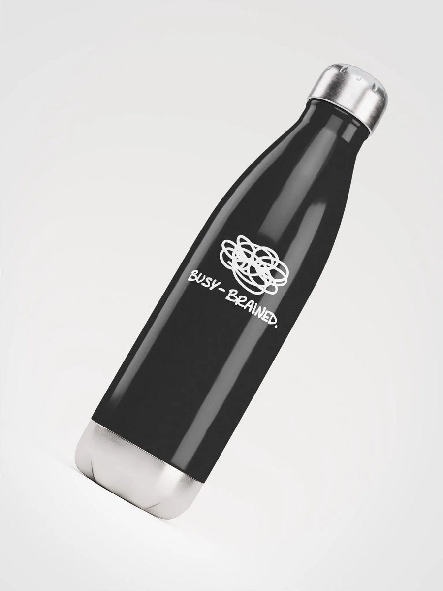 BUSY-BRAINED (white design) stainless steel water bottle product image (5)