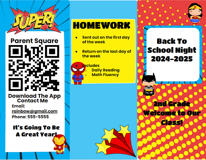 Super Hero Back to School Brochure product image (2)