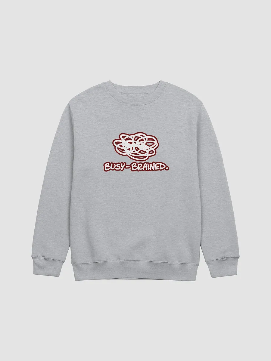 BUSY-BRAINED (lined design, #6D1616) printed crewneck product image (9)