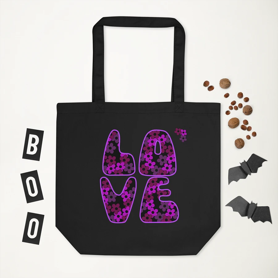 Fuchsia Pink LOVE Text Eco-Friendly Tote Bag product image (5)