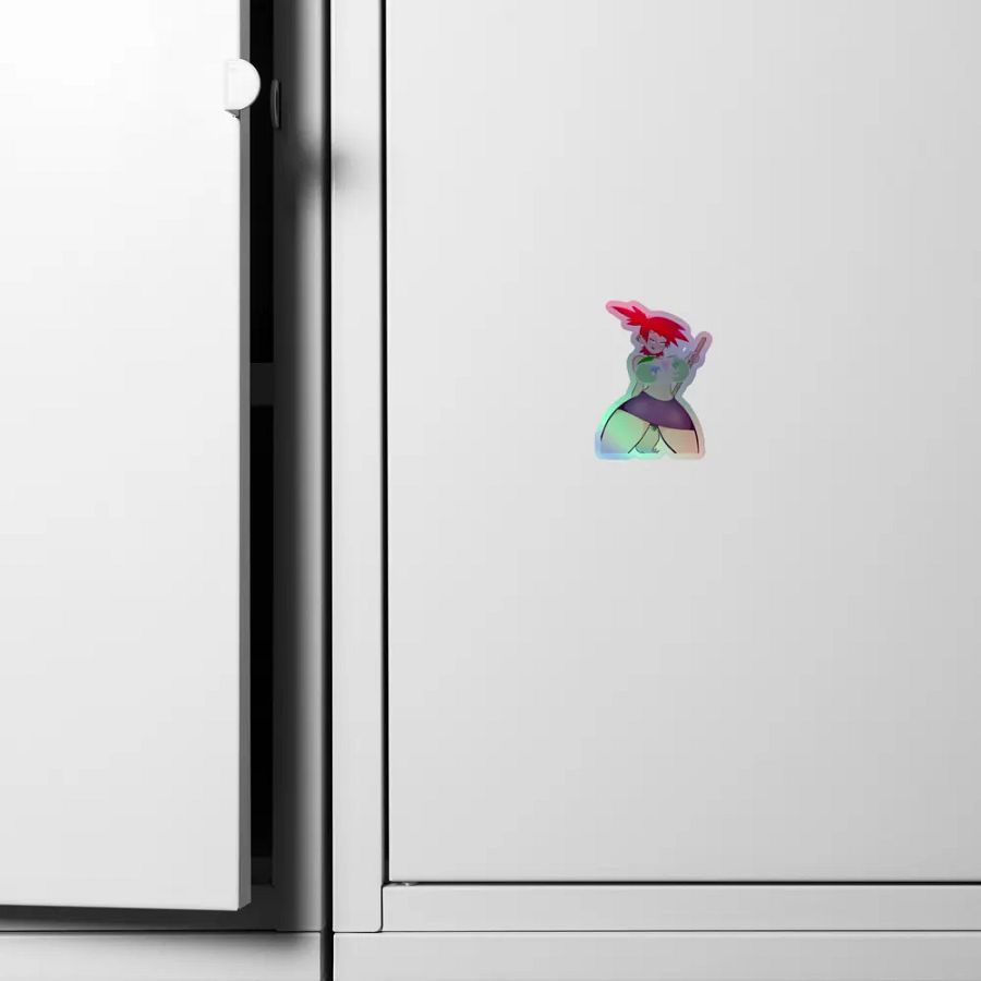 Red Haird Janitor Sticker Holographic product image (6)