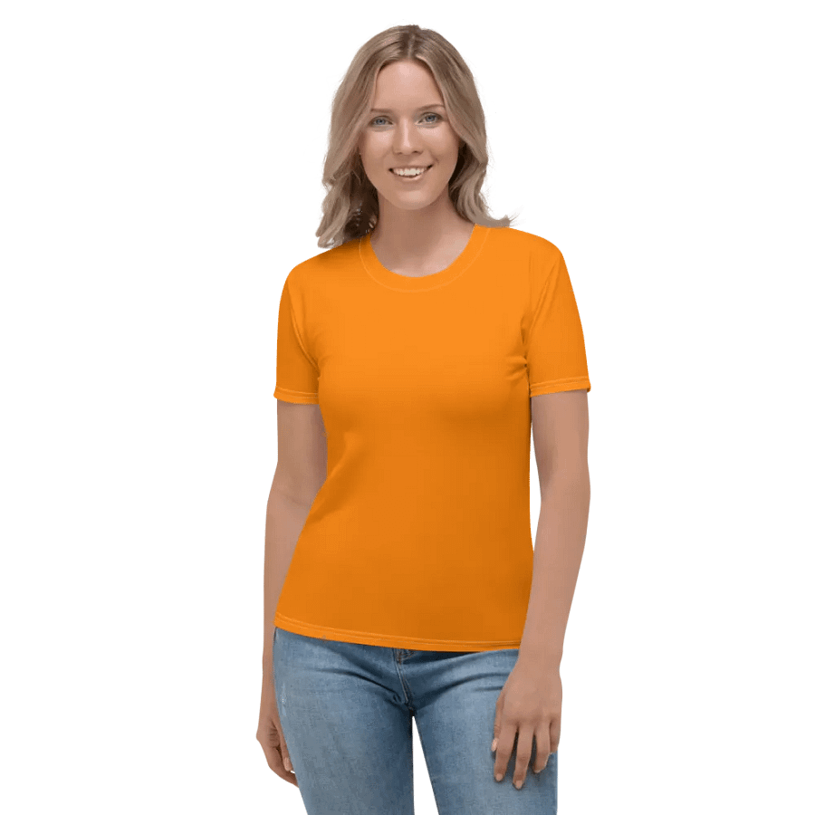 Plain Color Orange T-Shirt product image (1)