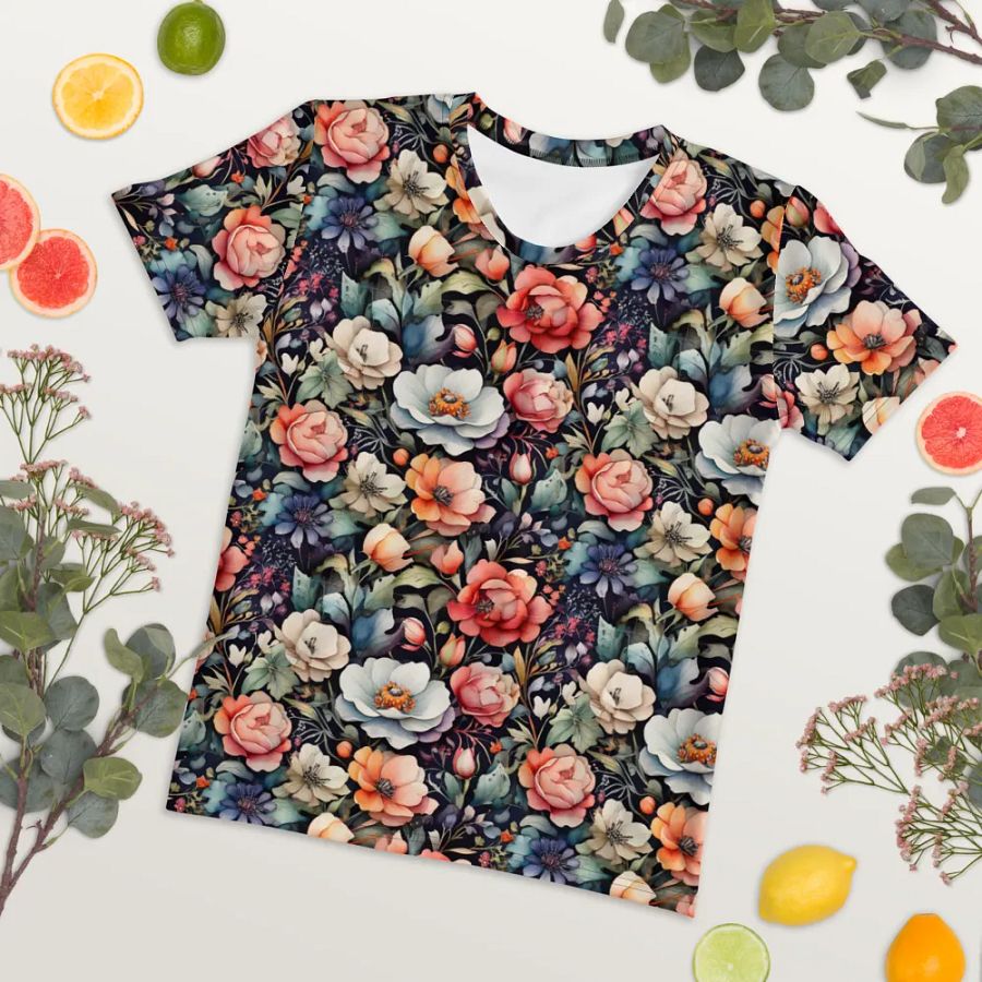 Floral Pattern All Over Print T-shirt product image (7)