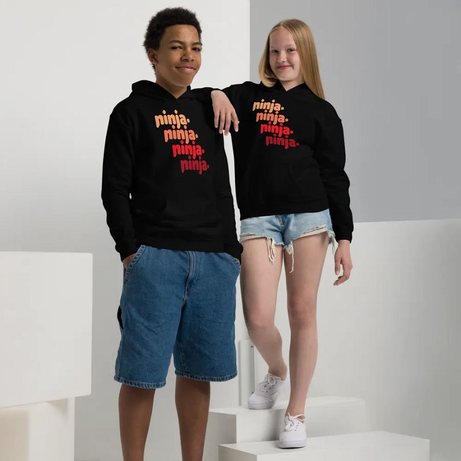 Orange Quad Ninja Kids Hoodie product image (4)