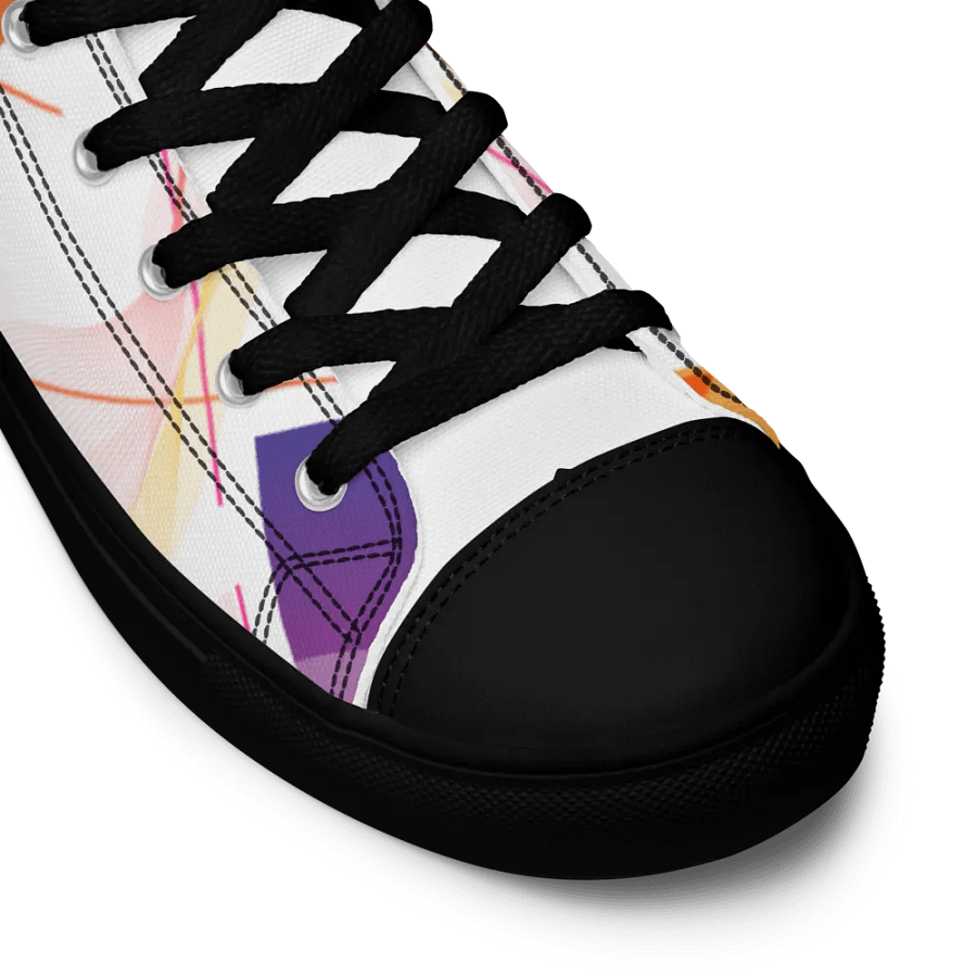 Women's High Top Canvas Shoes -Abstract orange and Purple design product image (9)