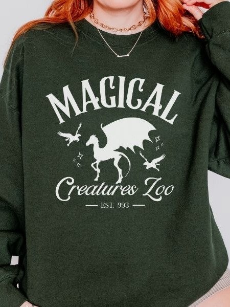 Magical Creatures Zoo Cozy Minimalist Fall Sweathirt for Halloween product image (19)