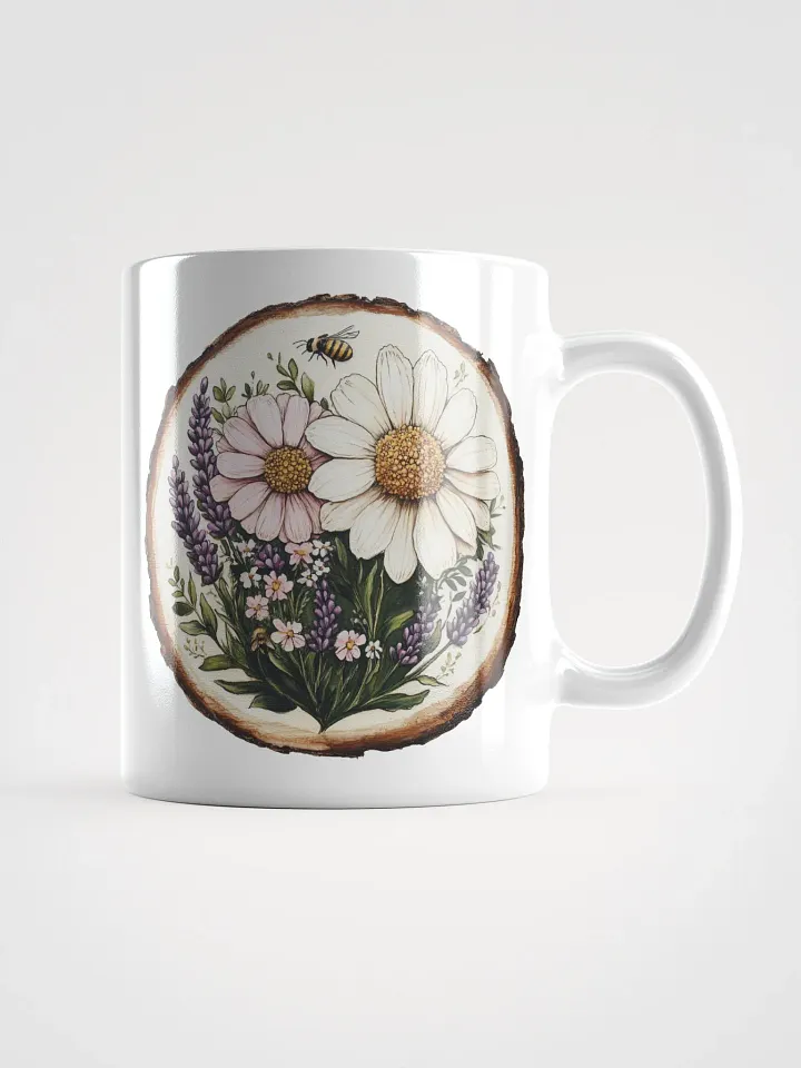 Lavender Wildflower Round Wood Art Ceramic Mug product image (1)