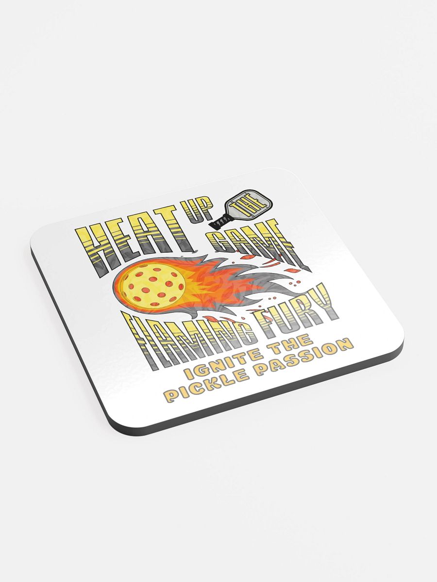 Heat Up The Game Flaming Fury Pickleball Cork Coaster Set product image (3)