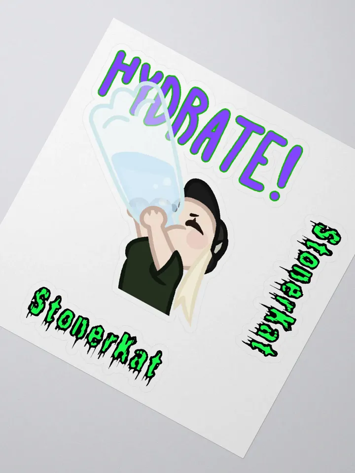 Hydrate! Cartoon Water Bottle Sticker product image (4)