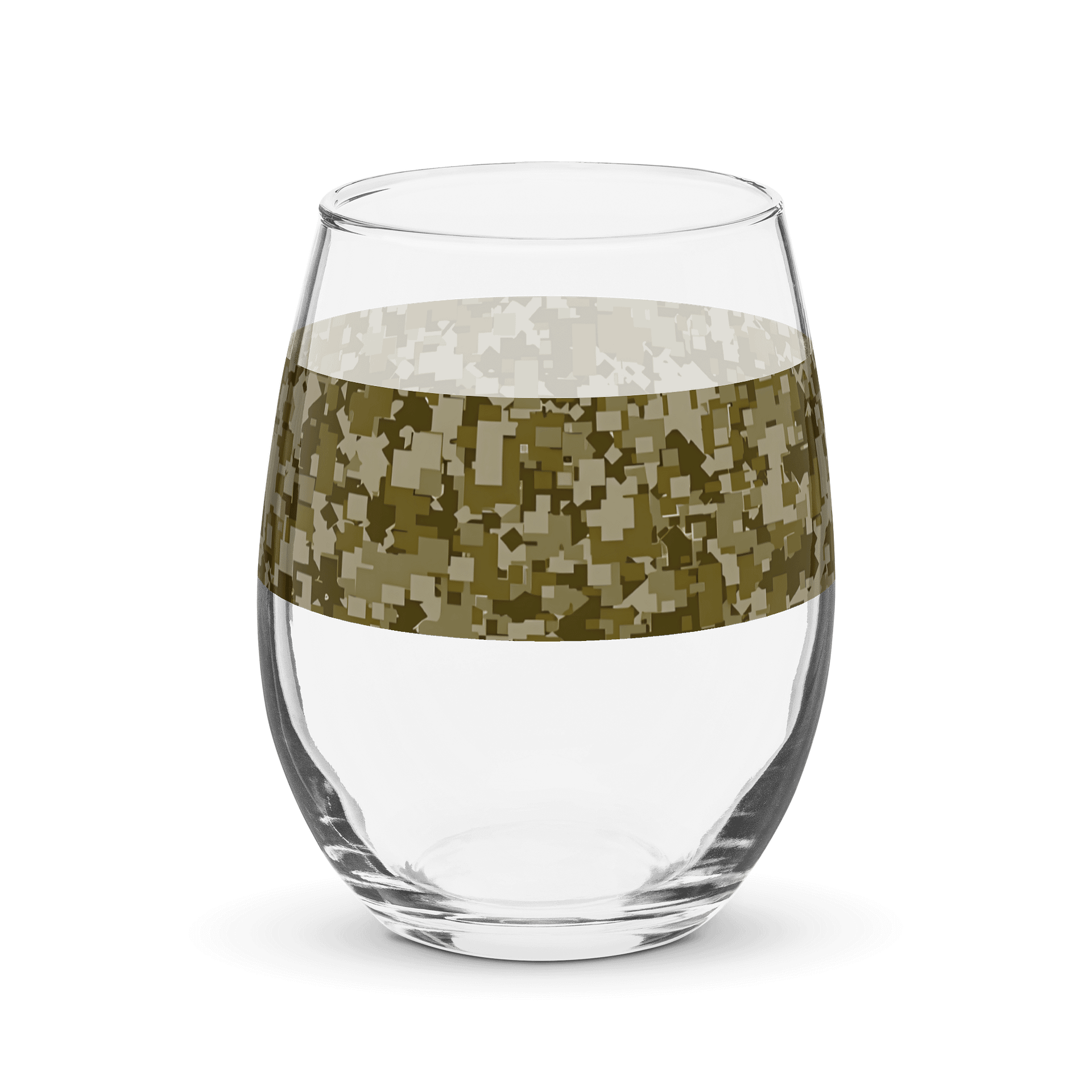 Pixelated Camo Stemless Wine Glass product image (4)