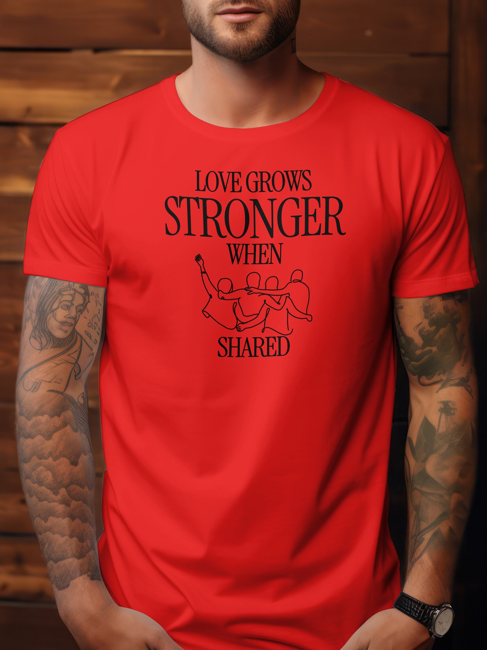 LOVE GROWS STRONGER WHEN SHARED T-SHIRT product image (5)