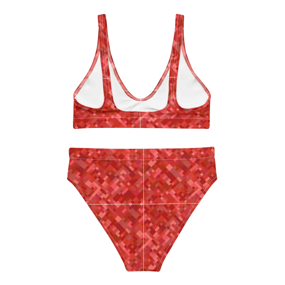 Colorful Mosaic Pattern Design High Waisted Bikini - v4 product image (2)