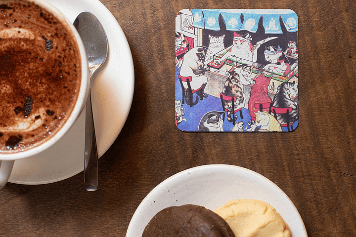 Cats at the Sushi Bar coasters product image (1)