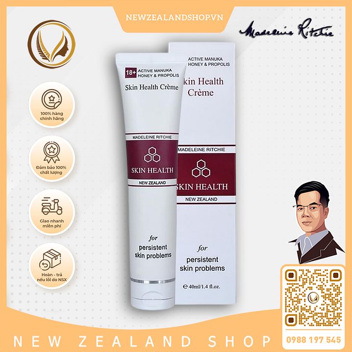 Kem trị mụn, viêm da mật ong Manuka 18+ Madeleine Ritchie Skin Health 40ml product image (1)