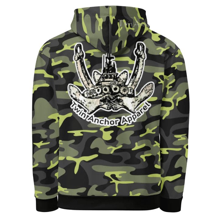 Green Camouflage Twin Anchor Logo Hoodie product image (1)
