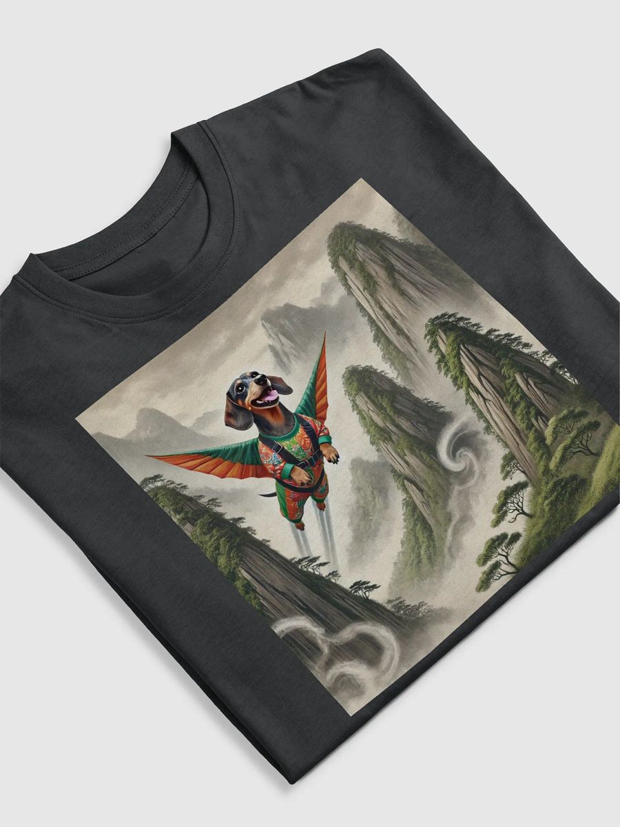 Soaring Dachshund in a Mystical Landscape Heavyweight Tee product image (5)