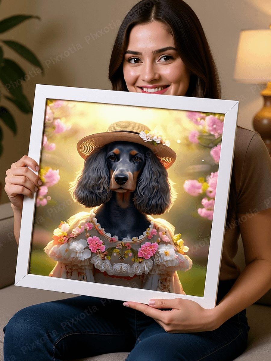 Custom Pet Portrait – Dog or Cat Digital Art in Royal or Floral Style product image (4)