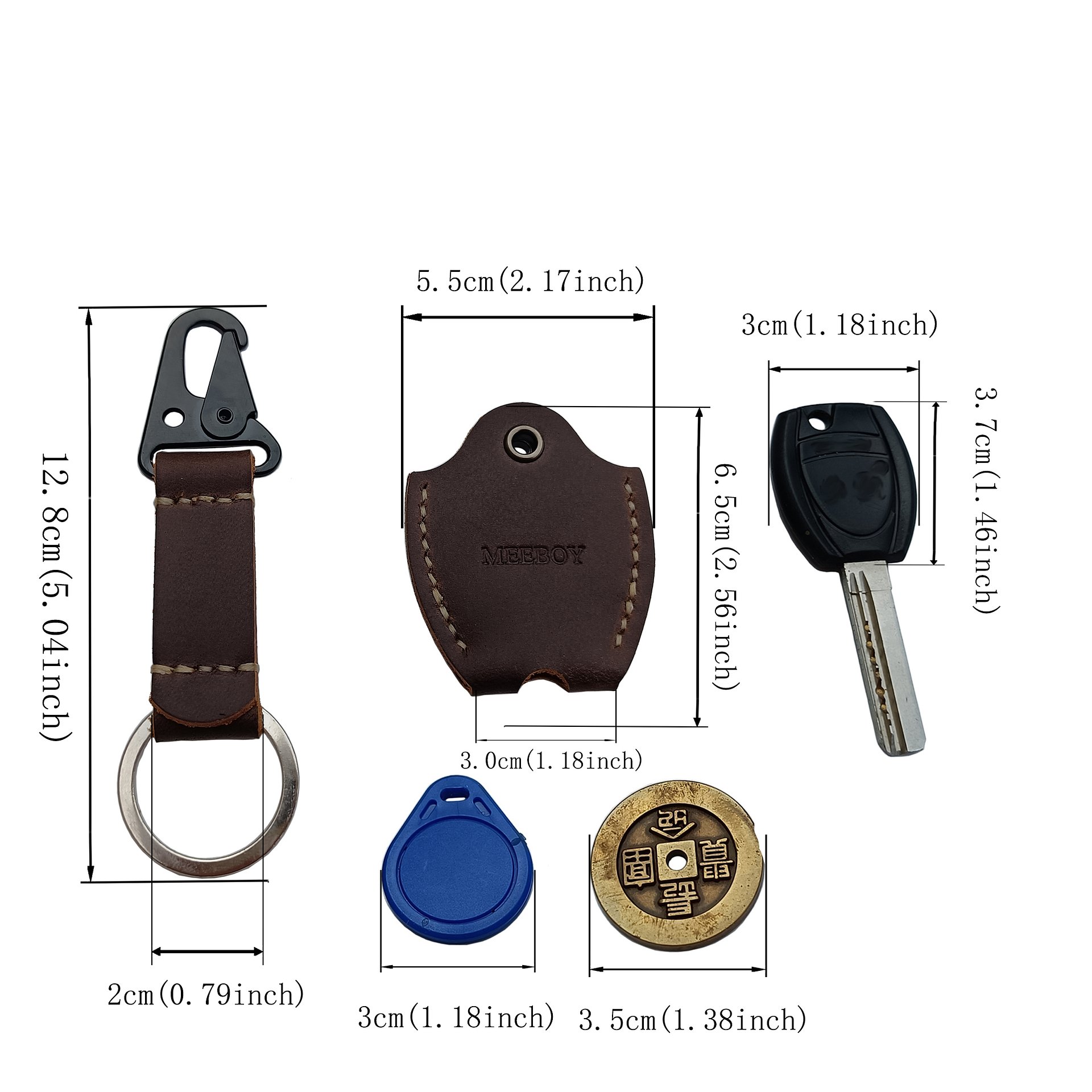 MEEBOY Handmade Leather car Key Sleeve for Broken Key car Key Cover for Men and Women product image (11)