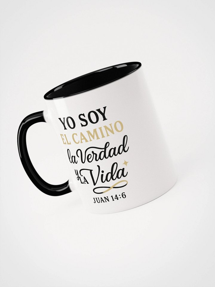 Color Accent Christian Mug – “Yo Soy el Camino, la Verdad y la Vida” – Spanish Bible Verse product image (1)