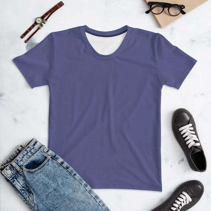 Plain Dark Purple Soft Summer Women's Crewneck Polyester Heavyweight Premium T-Shirt by Treasure Pie product image (1)