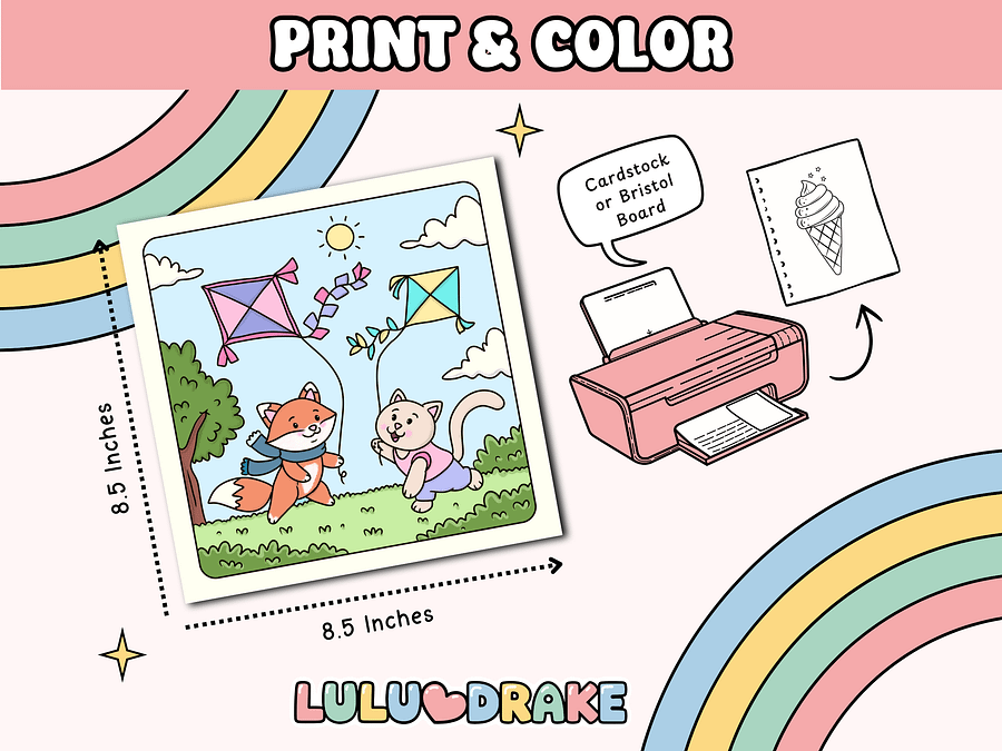 Fuzzy Buddies Cute & Cozy Coloring eBook, 50 Pages ★ DIGITAL ★ product image (4)