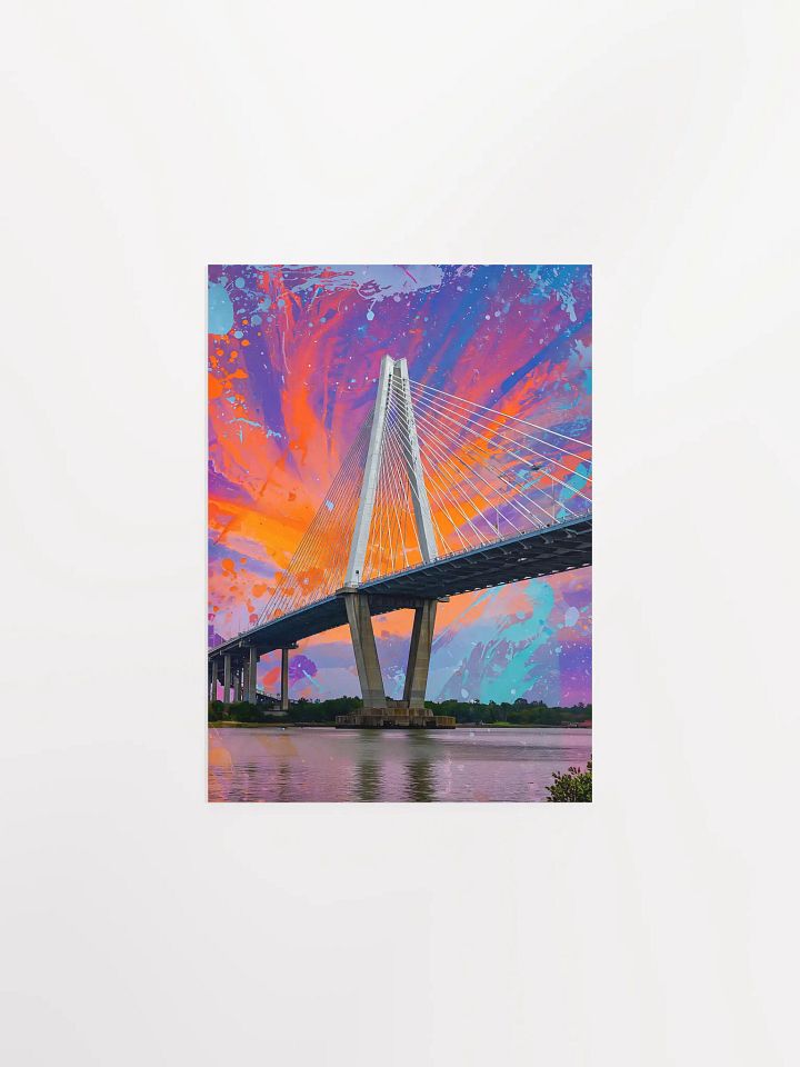 The Ravenel Bridge: A Symphony of Color Poster product image (6)