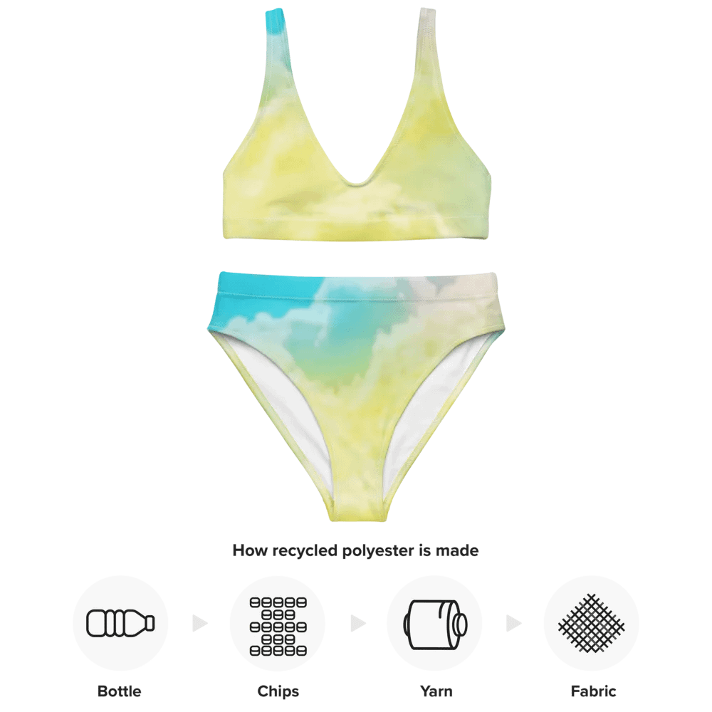 Blur cloud rainbow Design High Waisted Bikini - V8 product image (3)