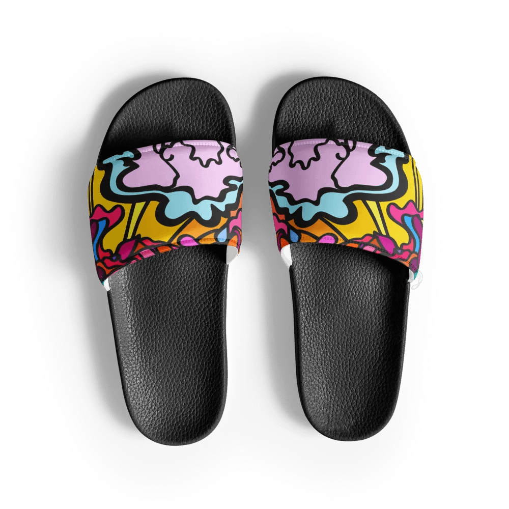 Vibrant Swirls Men's Slides - Wave at Sunset product image (2)