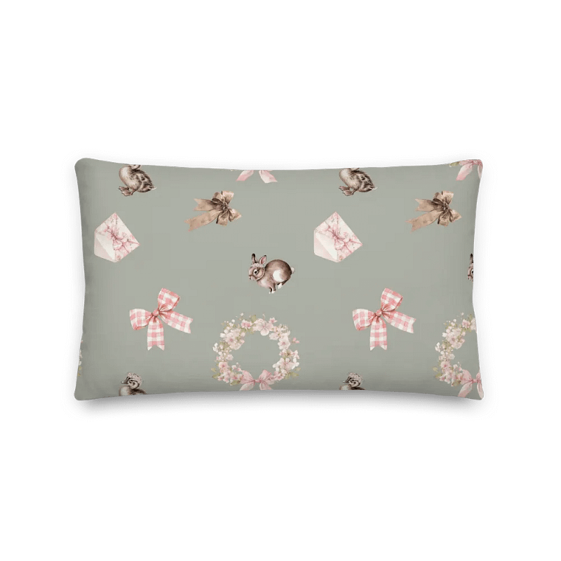 COZY COTTAGE BUNNY DUCK COQUETTE - Premium Pillow - Kissen im Landhausstil mit Enten und Hasen