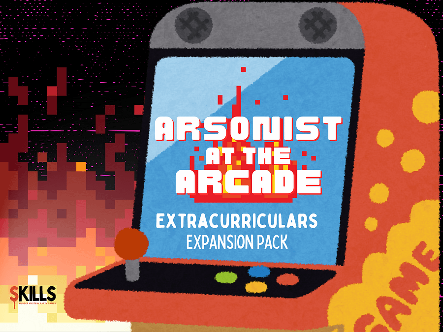 Arsonist at the Arcade - A Family-Friendly Videogame Themed Mystery Party Game - Extracurriculars Add-On product image (1)