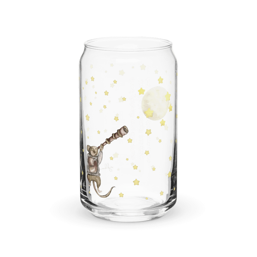 Good Friends Are Like Stars Glass Can Tumbler | 16oz Friendship-Themed Drinkware | Adorable Starry Night Design product image (5)