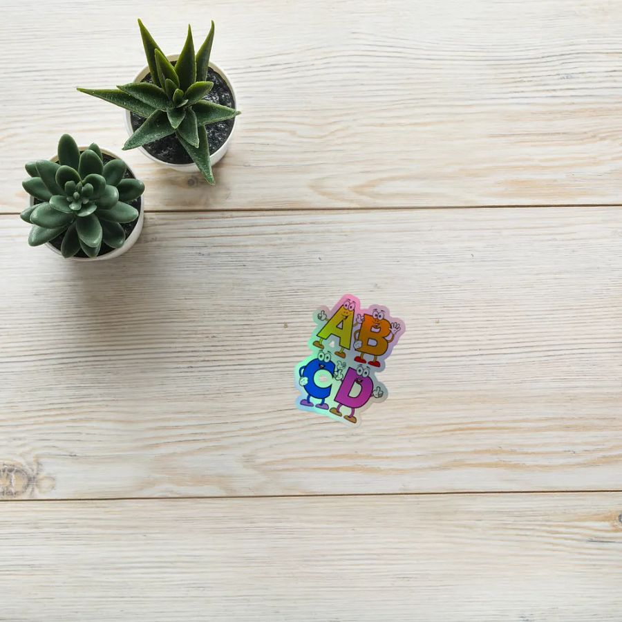 ABCD Holographic Cartoon Character Sticker product image (10)