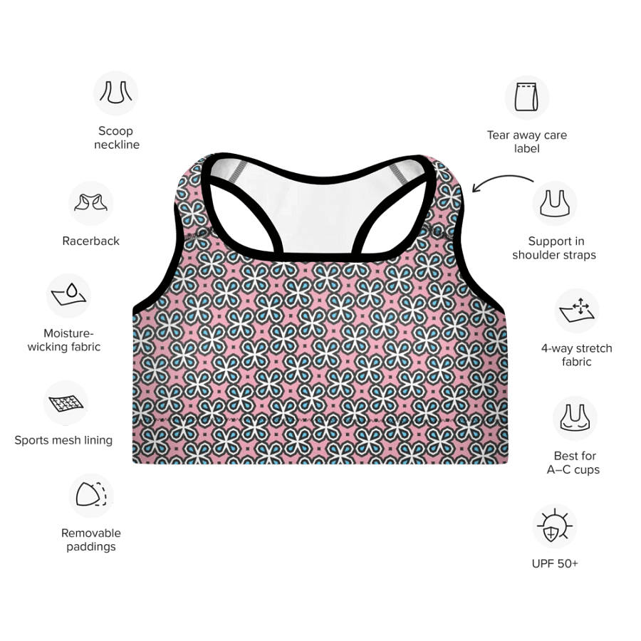Trans Abstract (2) - Padded Sports Bra product image (7)