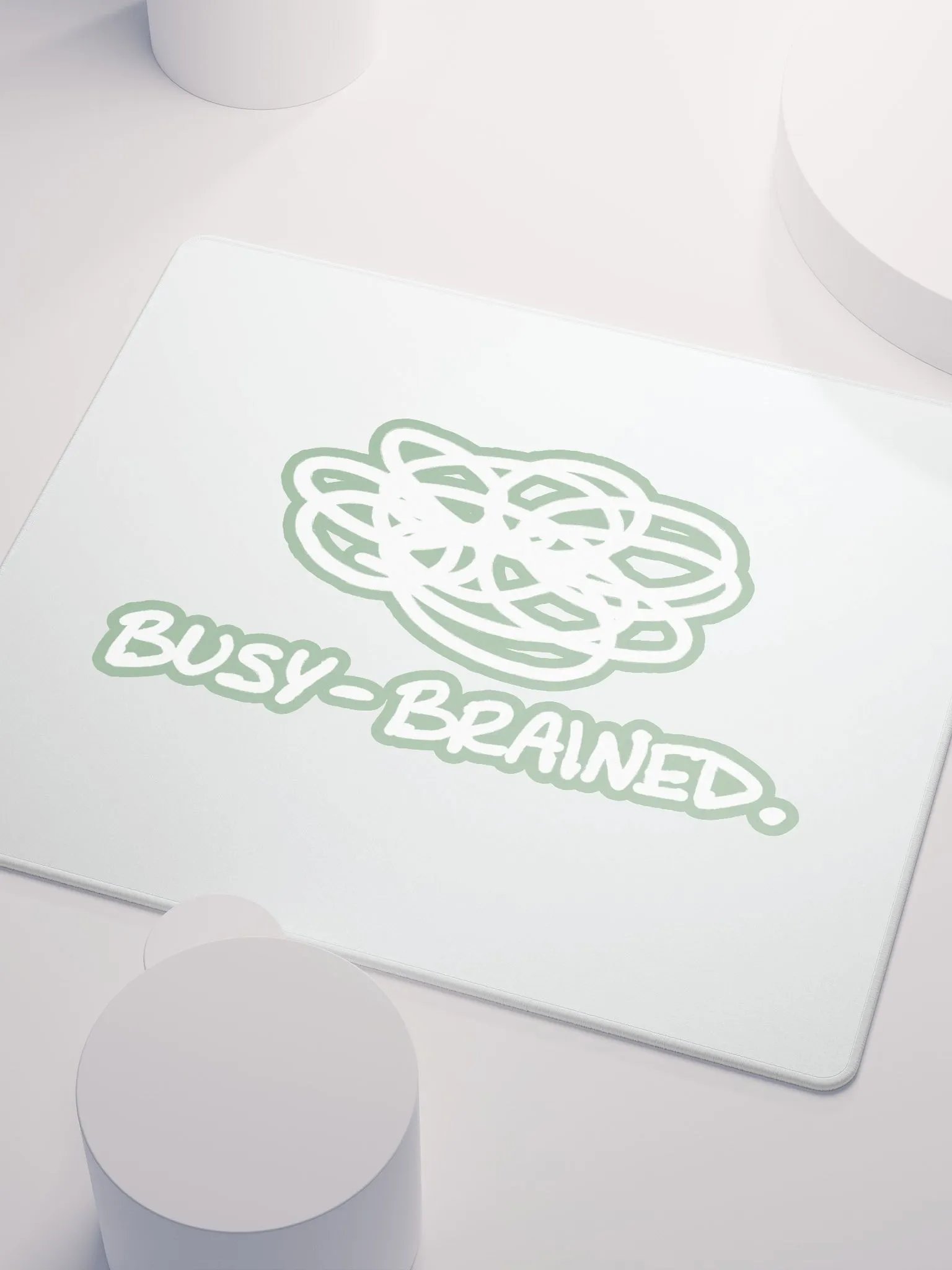 BUSY-BRAINED (lined design, #96B697) mouse pad product image (3)