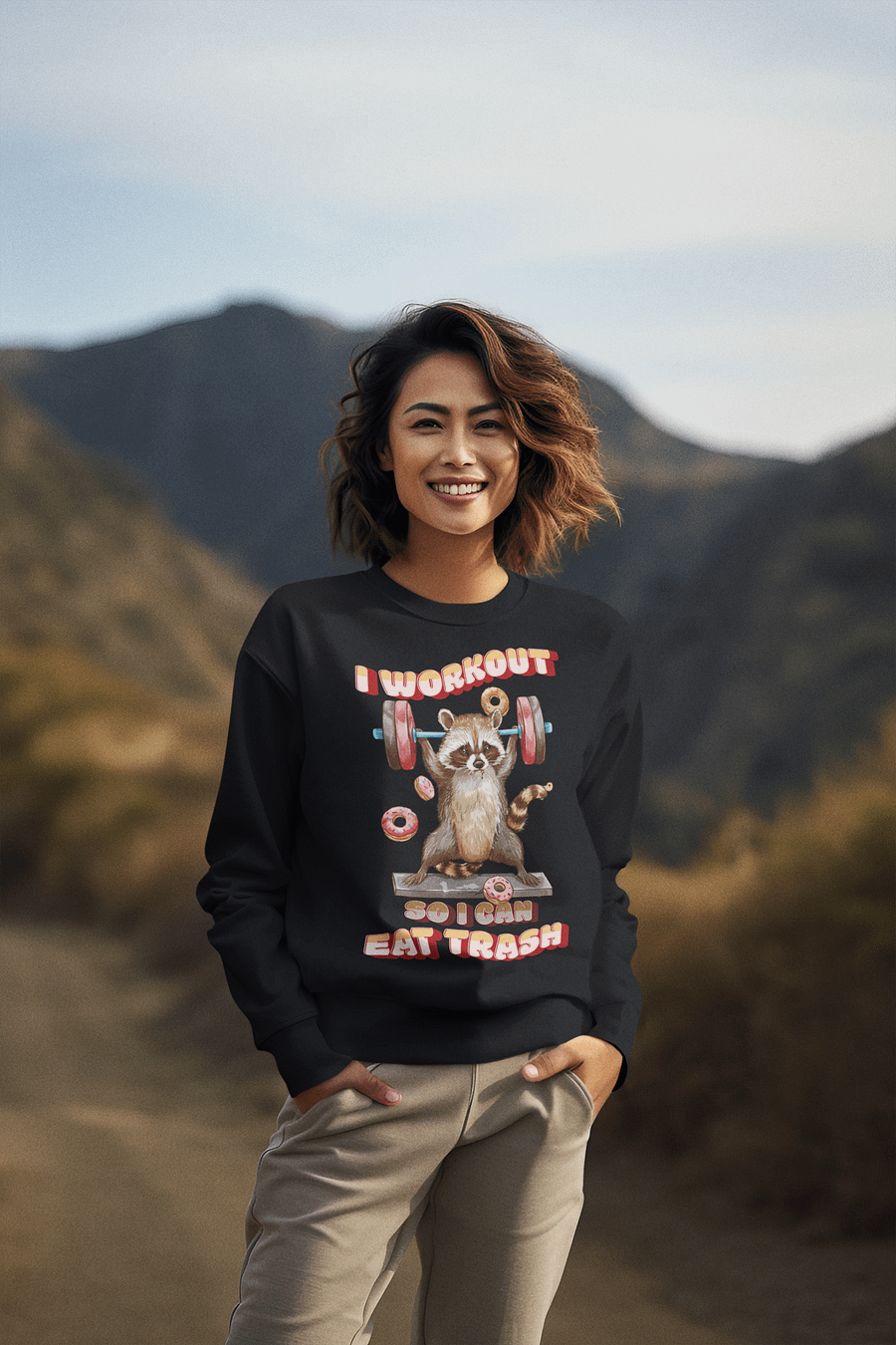I Workout So I Can Eat Trash Sweatshirt (Unisex) product image (4)