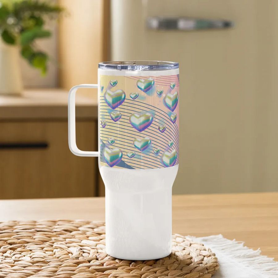 Iridescent Heart Travel Mug for the feminine lady product image (10)