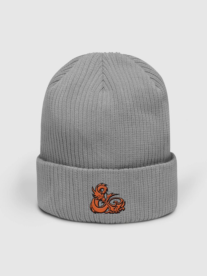 ELFSAR PLAYS Embroidered Red Dragon Atlantis Organic Ribbed Beanie product image (1)