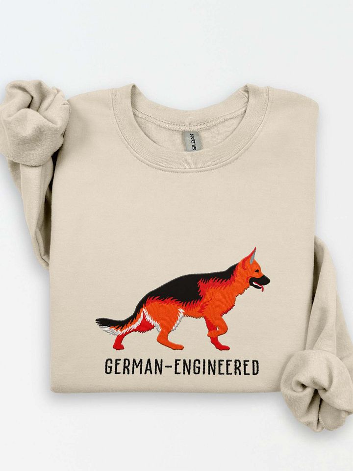 German-Engineered Sweatshirt (Embroidered) of a German Shepherd(Red) product image (1)