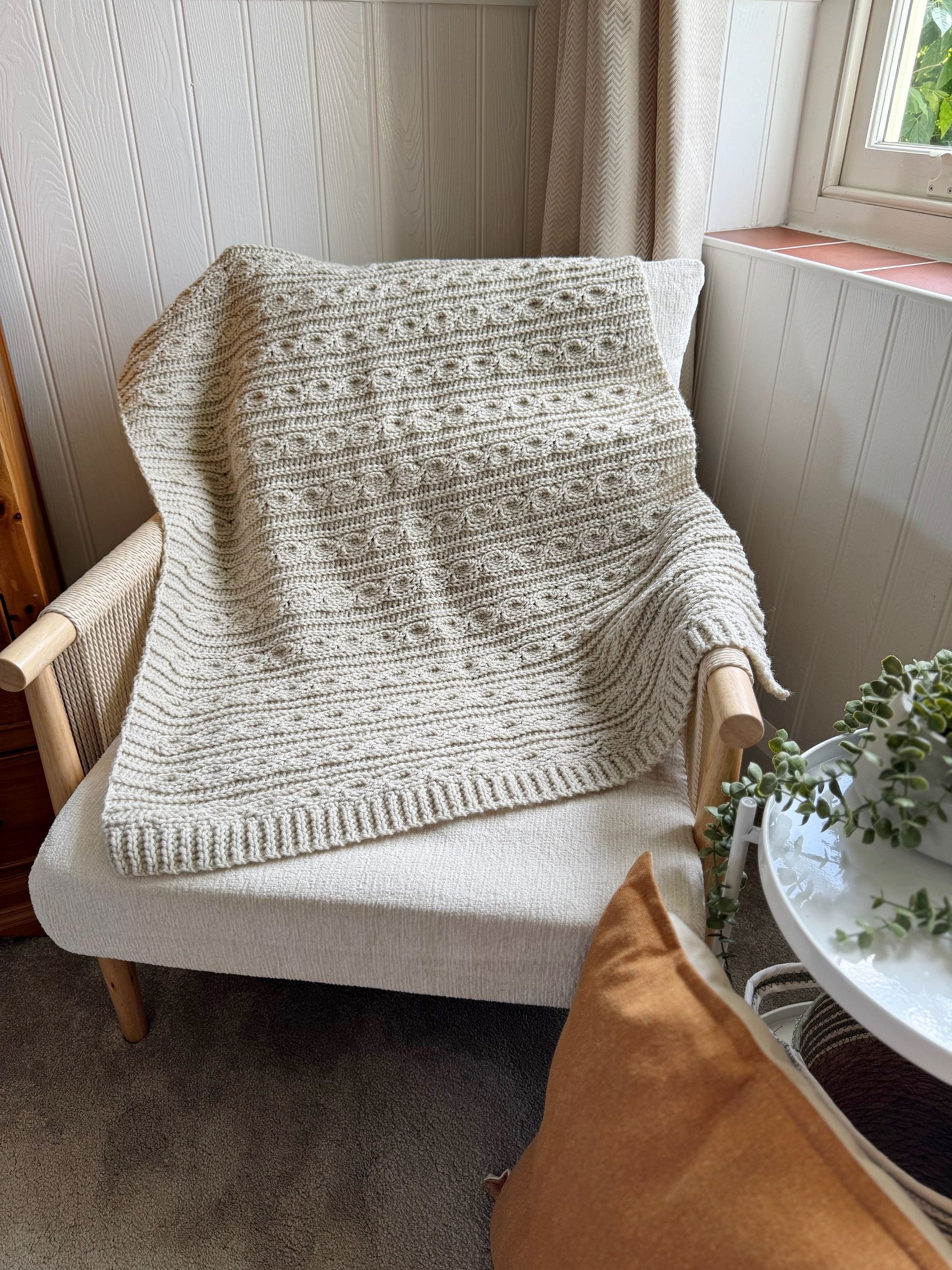 Deidra Crochet Afghan Pattern | Modern Crochet Blanket PDF | Textured with Faux Cable Stitches, 15 Sizes product image (3)