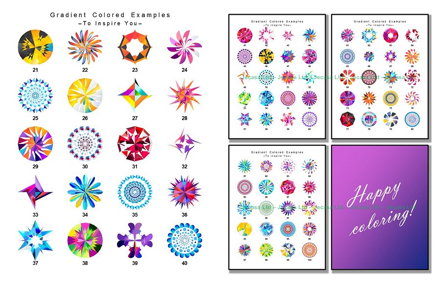 100 Geometric Mandala Coloring Pages | PDF | Digital File | Series GM2025 Vol. 12 product image (2)
