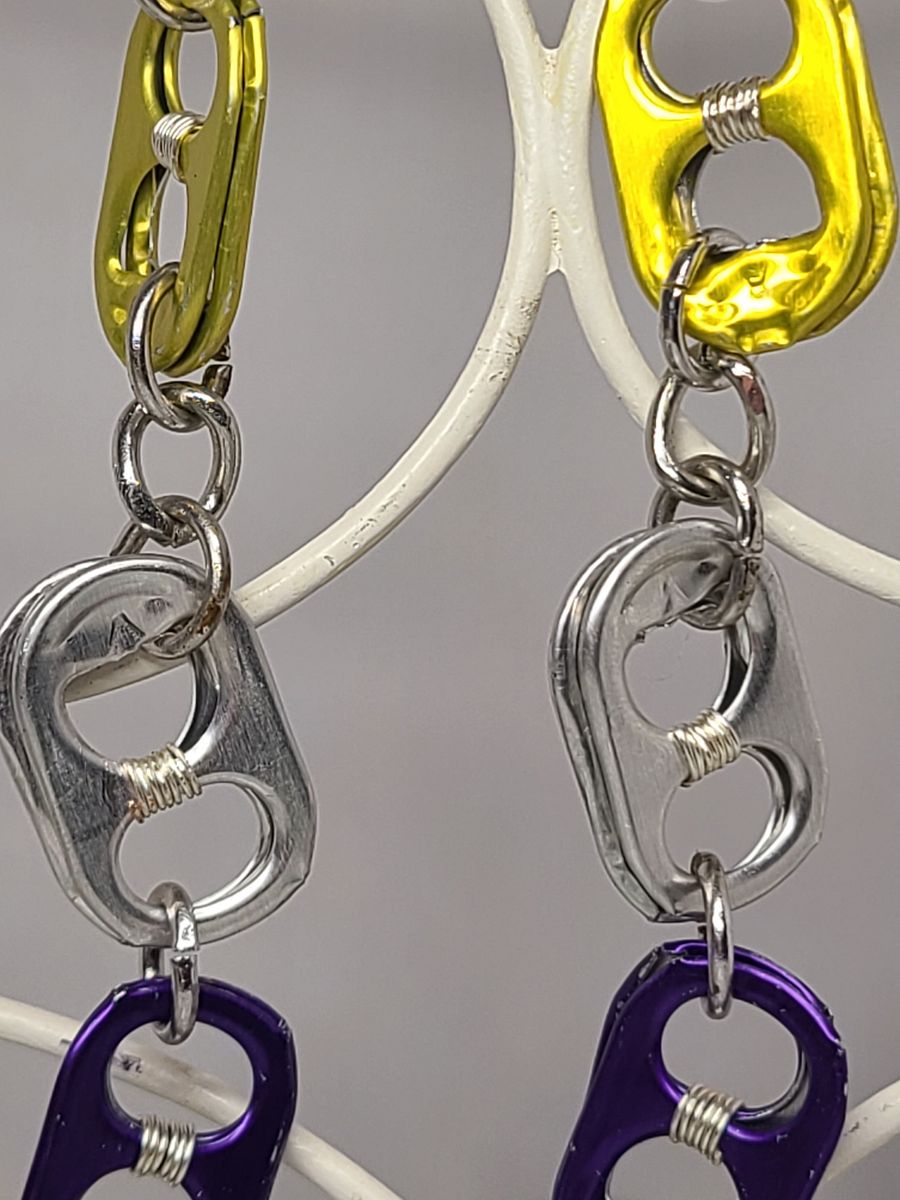Non-binary pride wire wrapped trash earrings product image (3)