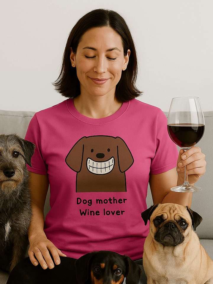 Dog Mother wine lover Cartoon T-Shirt product image (1)