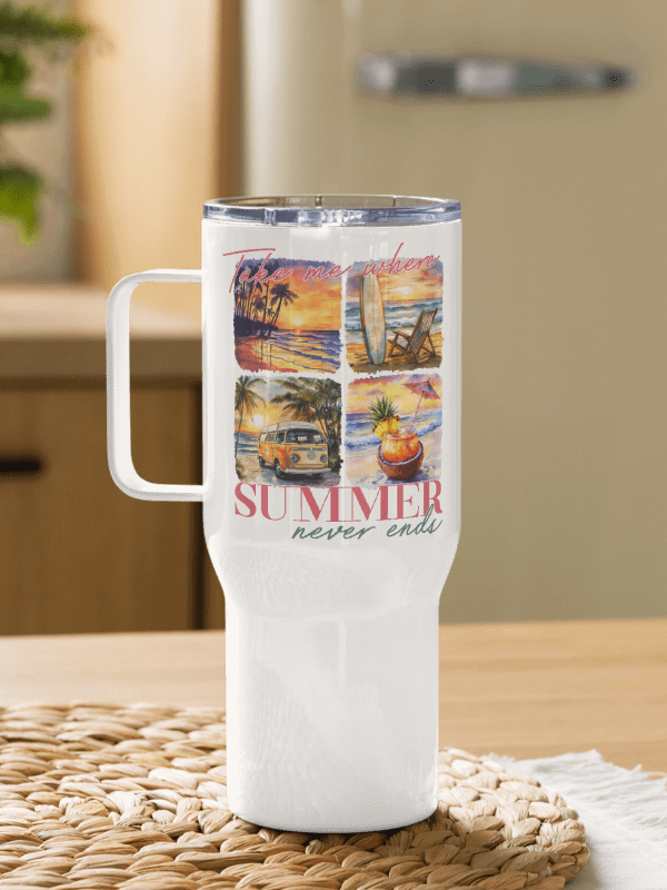 Travel Mug with a Handle Summer Never Ends product image (5)