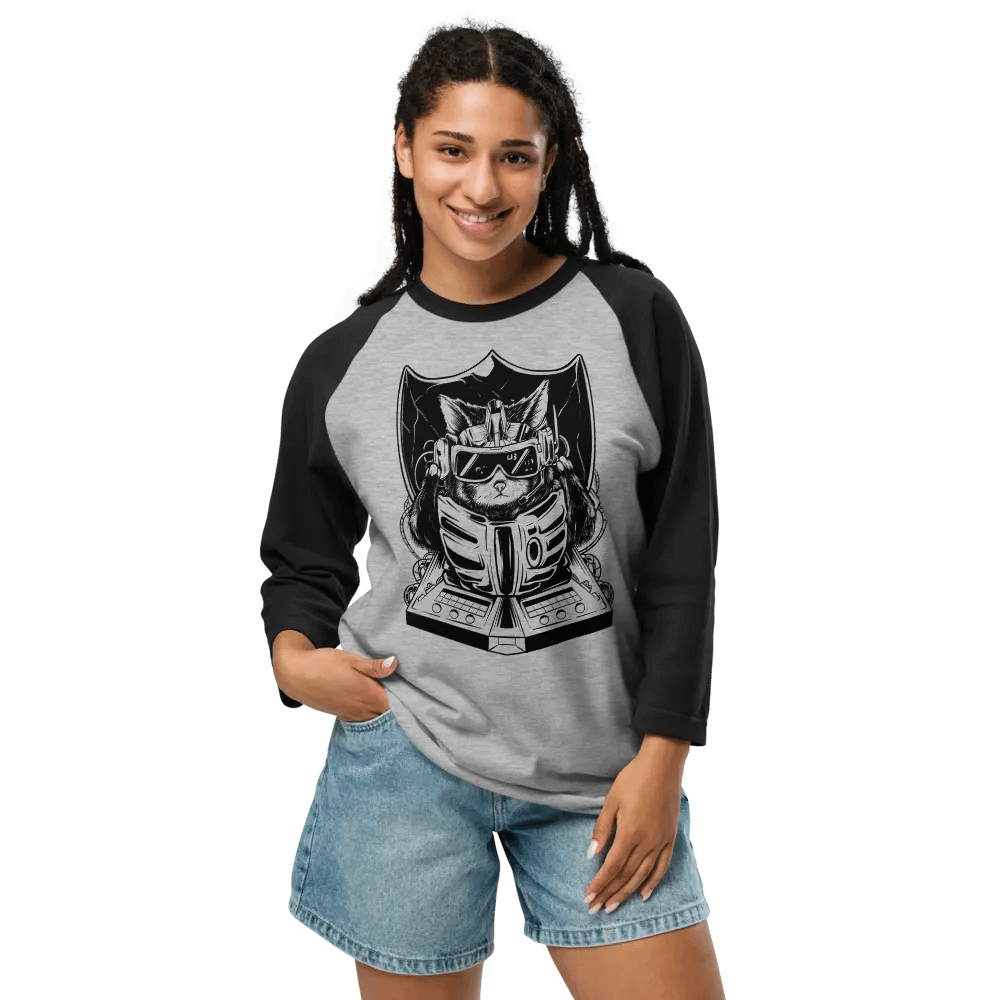 Techno Cat || Tultex Raglan Tee product image (8)