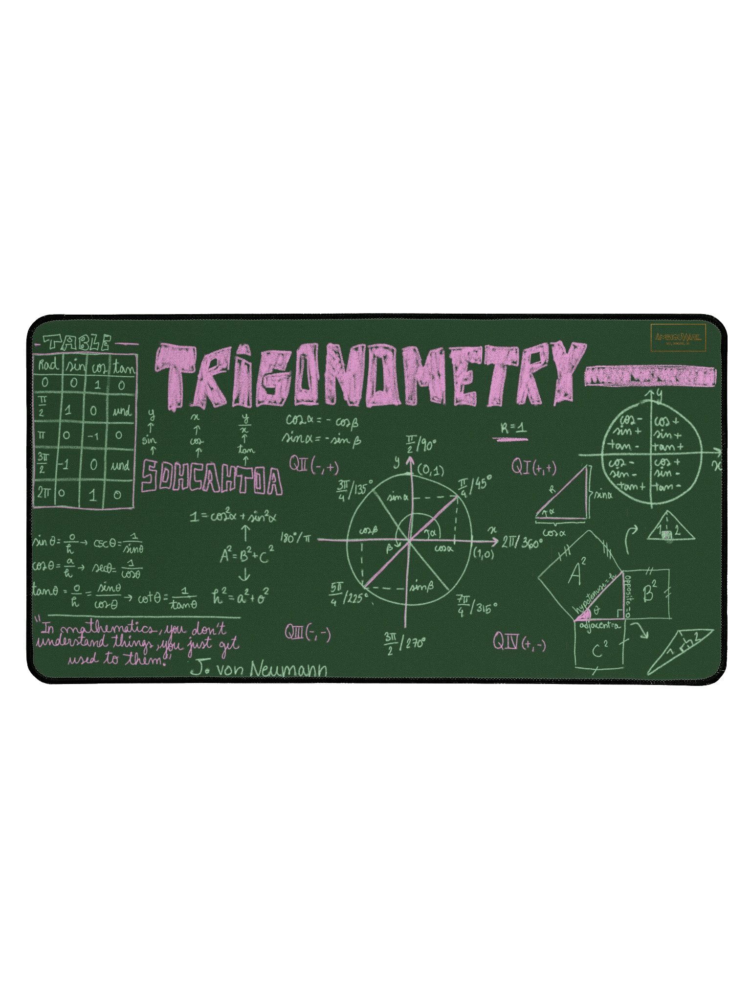 Trigonometry desk mat 2 - 15.5" x 31.5" product image (1)